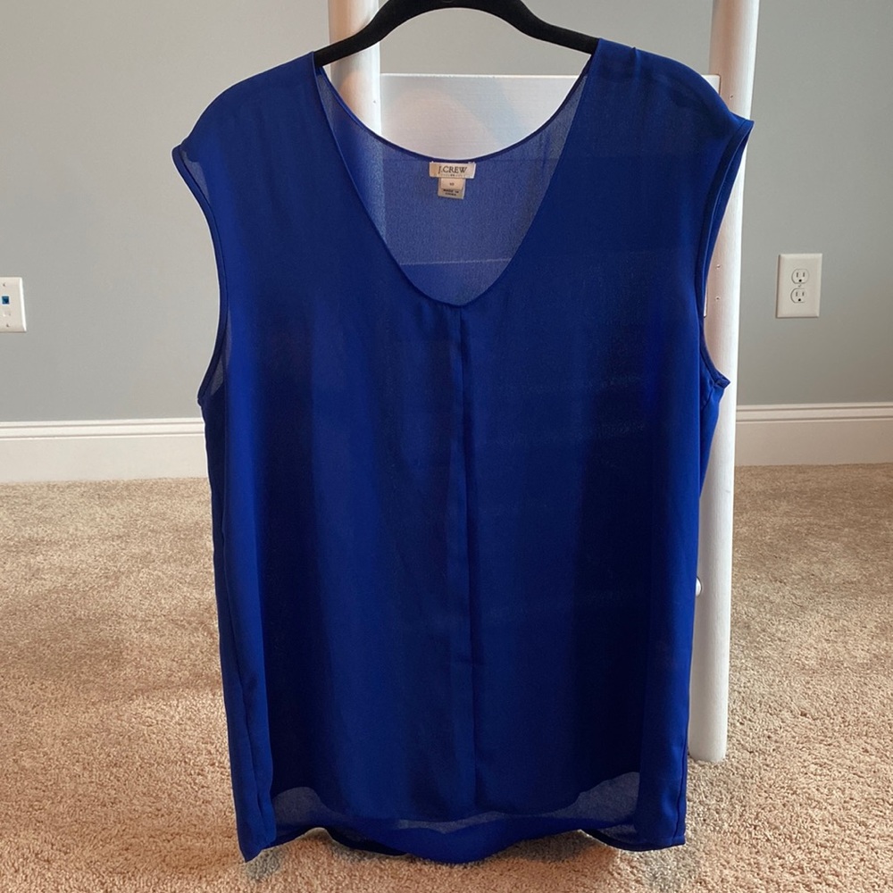 Blue sleeveless blouse size 10